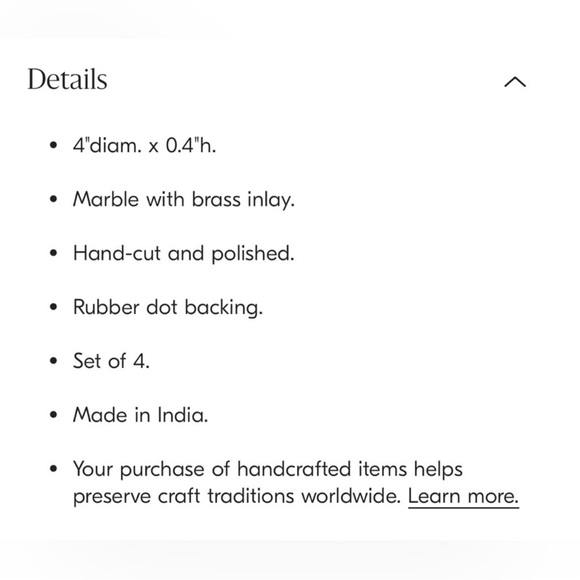 West elm moon marble and brass coasters set of 4 - Picture 3 of 6